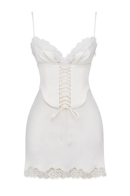 Soraya Ivory Satin Slip Dress