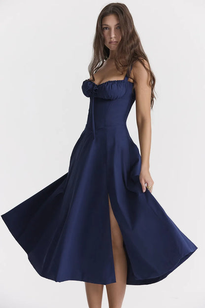 Carmen French Navy Bustier Sundress