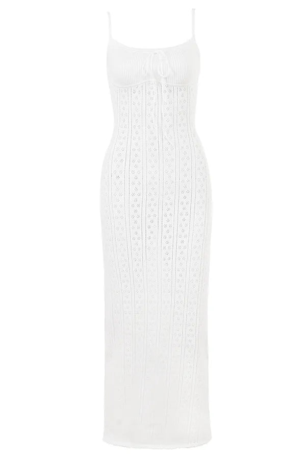 Myla White Knit Maxi Dress