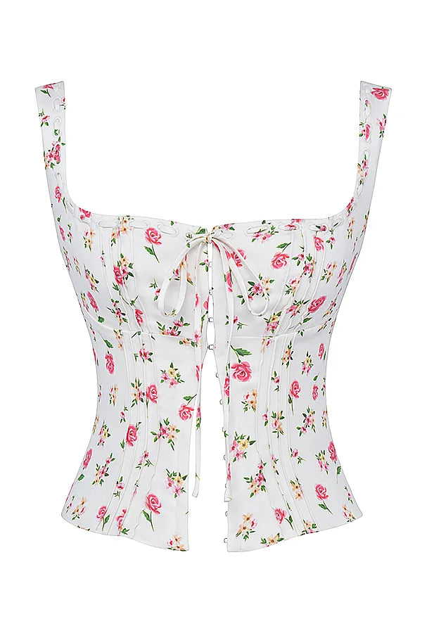 Chicca Rose Print Floral Top