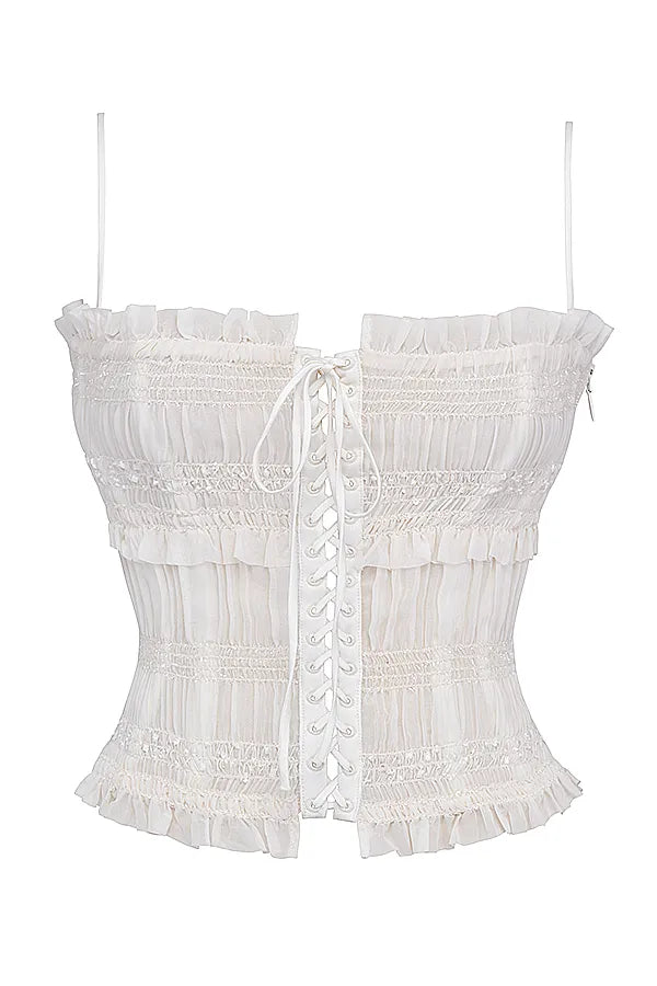 Lula Ivory Sequin Pleat Corset