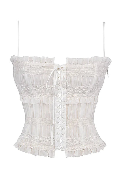 Lula Ivory Sequin Pleat Corset
