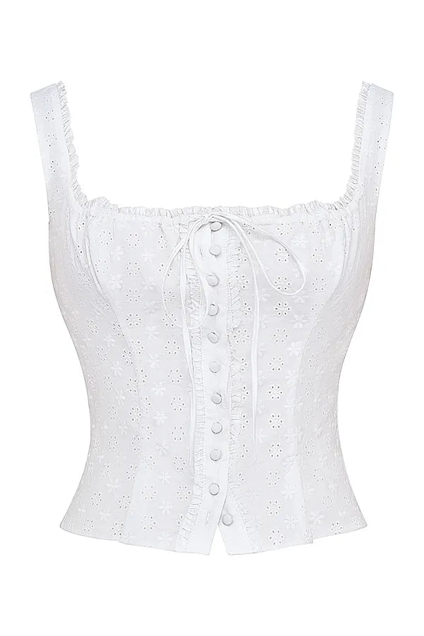 Juana White Broderie Anglaise Top