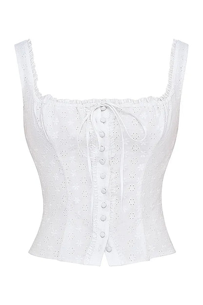 Juana White Broderie Anglaise Top