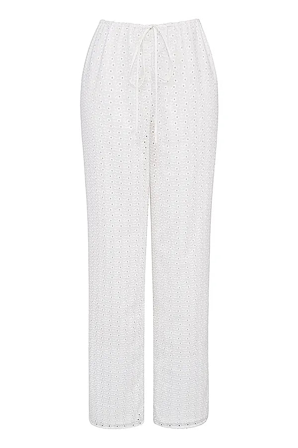 Frankie White Broderie Anglais Trousers