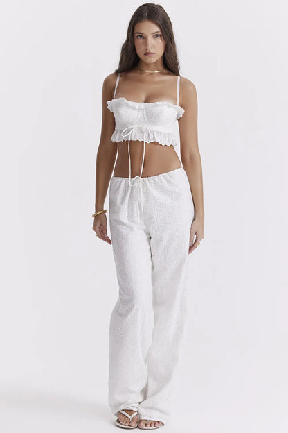 Federica White Broderie Anglais Bralette Top