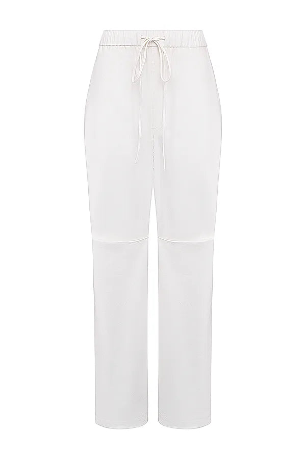 Luna White Cargo Trousers