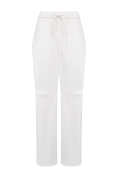 Luna White Cargo Trousers