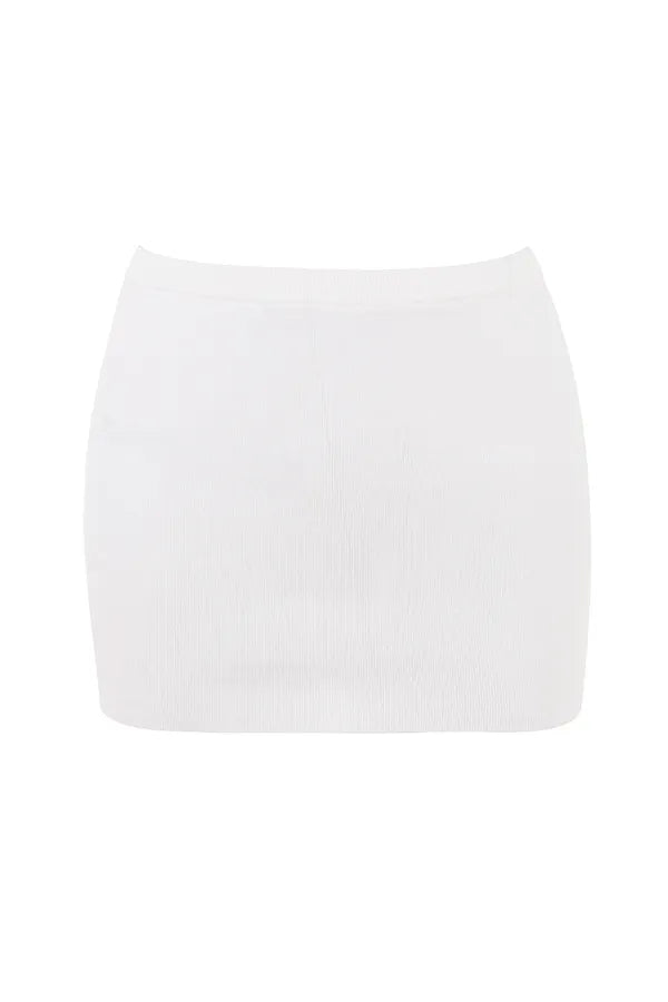Mariella White Knit Mini Skirt