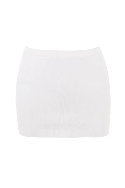 Mariella White Knit Mini Skirt
