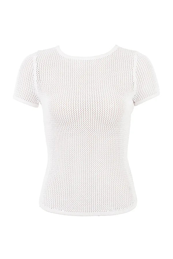 Yves White Knit Top