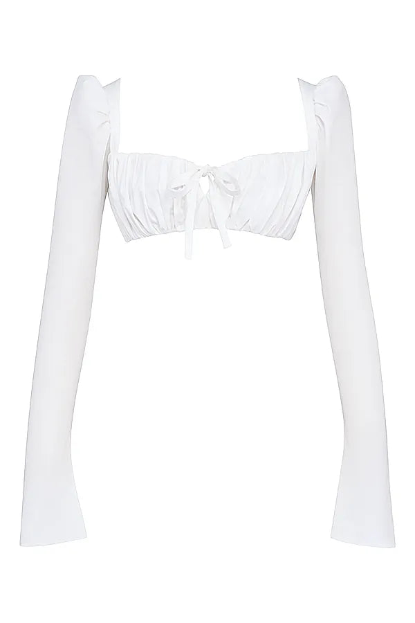 Shira White Puff Sleeve Top