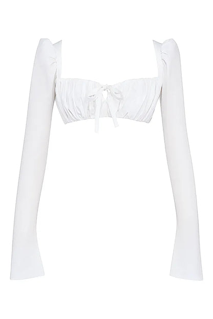 Shira White Puff Sleeve Top
