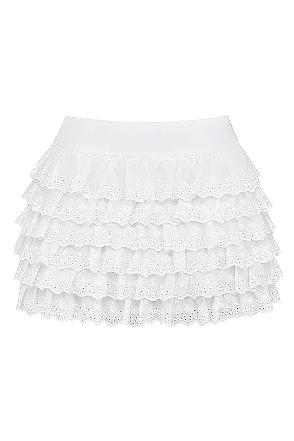 Fifi White Layered Mini Skirt