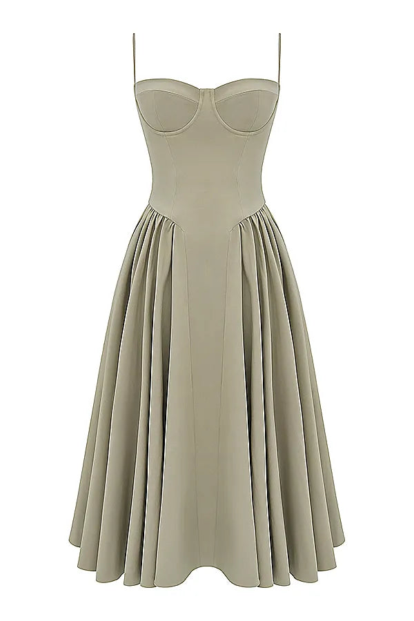 Samaria Taupe Corset Sundress