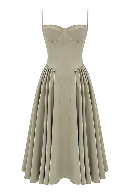 Samaria Taupe Corset Sundress