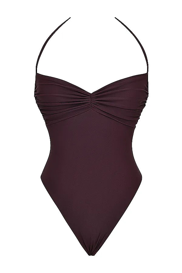 Aruba Cacao Gathered Swimsuit