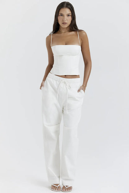 Audette White Structured Corset