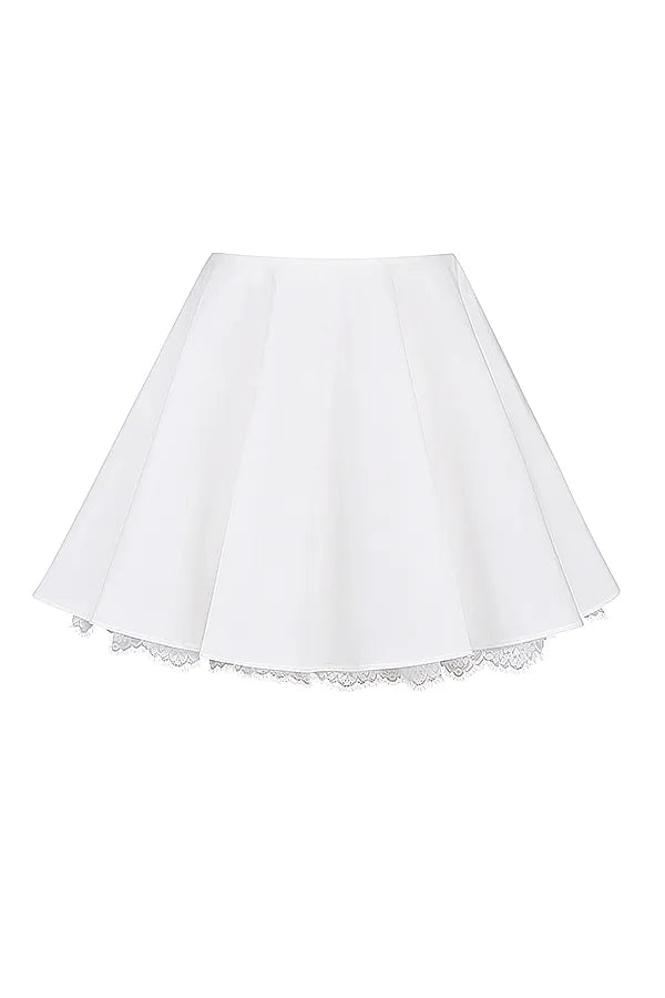 Nahla White Bow Mini Skirt
