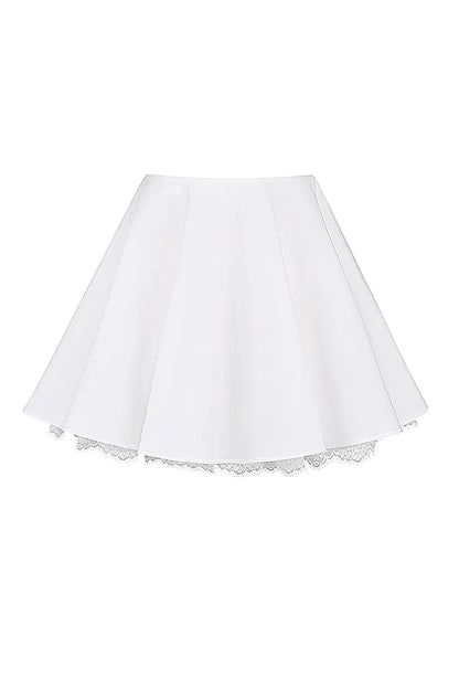 Nahla White Bow Mini Skirt