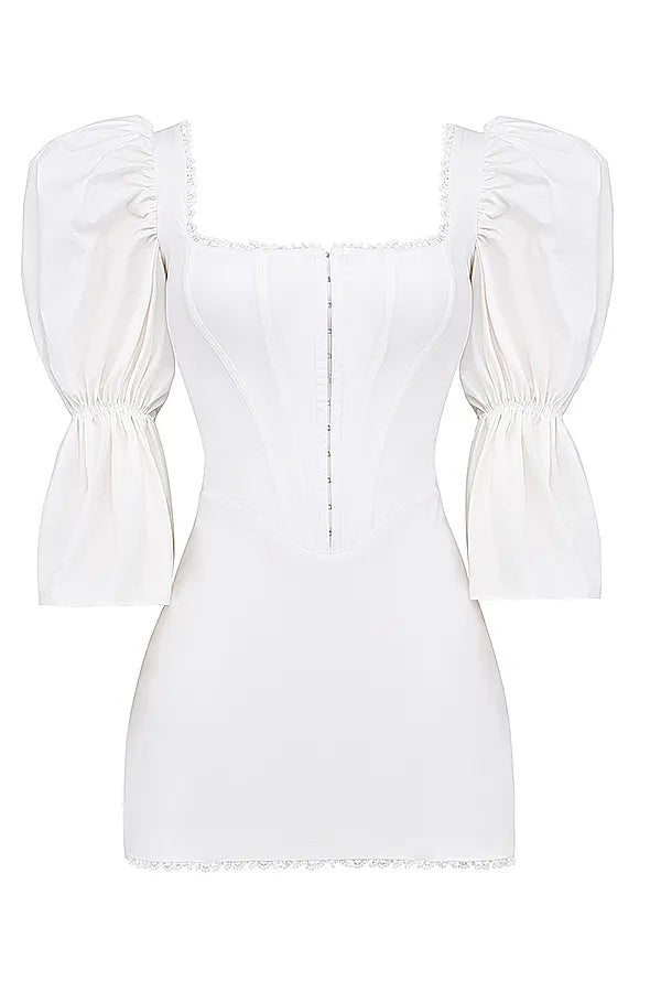 Matilda White Puff Sleeve Corset Dress