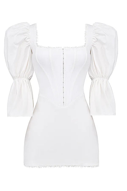 Matilda White Puff Sleeve Corset Dress