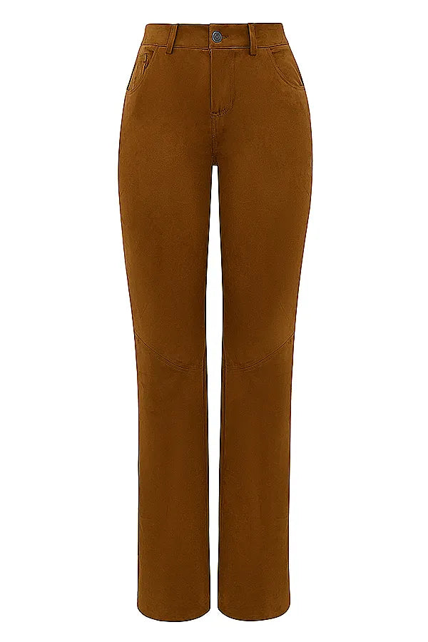Apollo Tan Vegan Suede Trousers