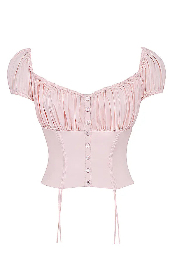 Kitty Baby Pink Gathered Top