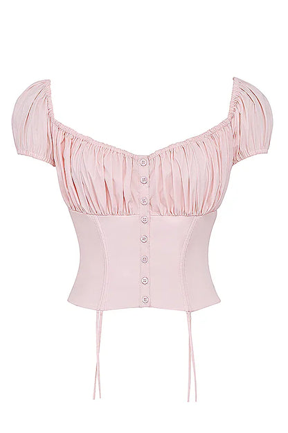 Kitty Baby Pink Gathered Top