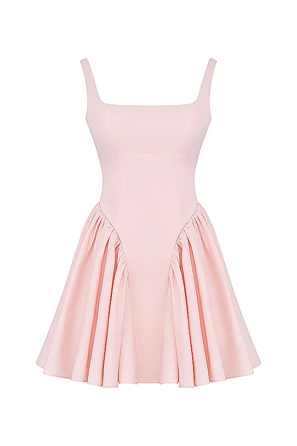 Florianne Soft Peach Bow Mini Dress