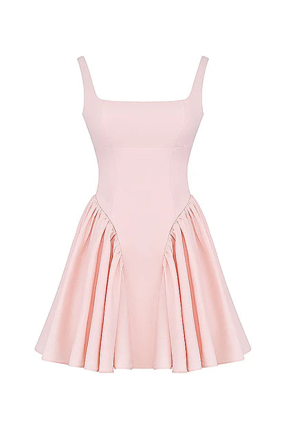 Florianne Soft Peach Bow Mini Dress