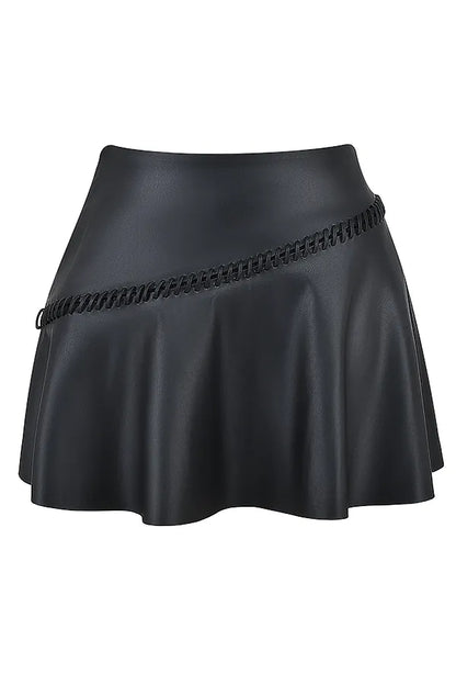 Nova Black Vegan Leather Mini Skirt