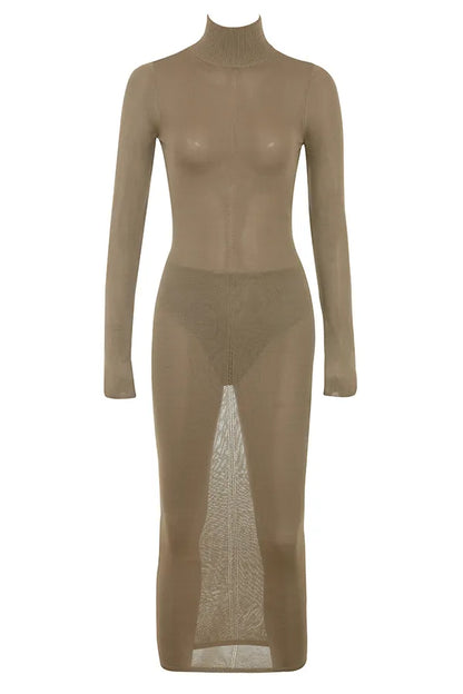 Roberta Tan Knit Midi Dress