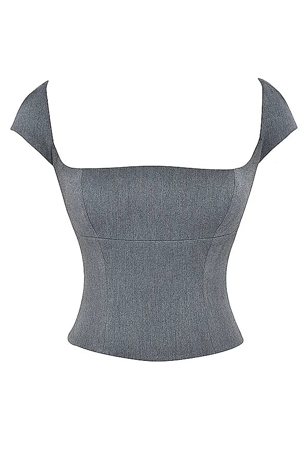 Rowena Grey Lace Back Corset