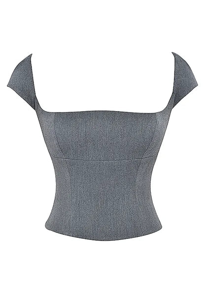 Rowena Grey Lace Back Corset