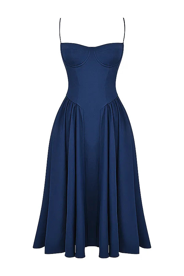 Samaria French Navy Corset Sundress