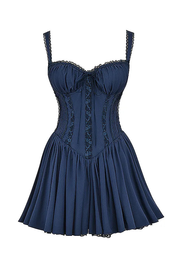Pietra French Navy Corset Mini Dress