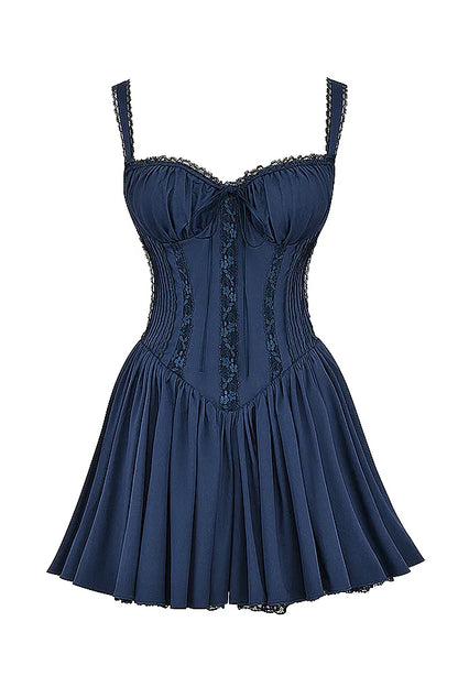 Pietra French Navy Corset Mini Dress