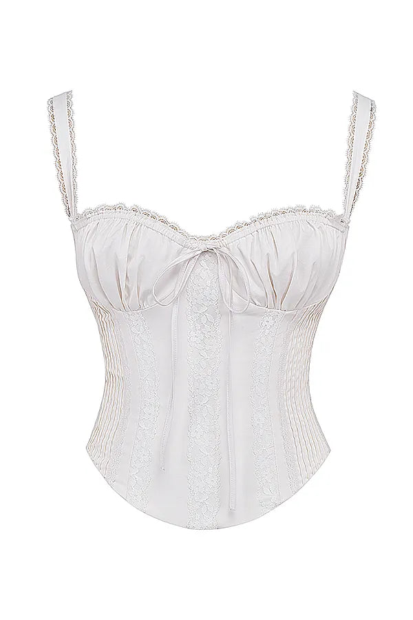Gini White Lace Back Corset