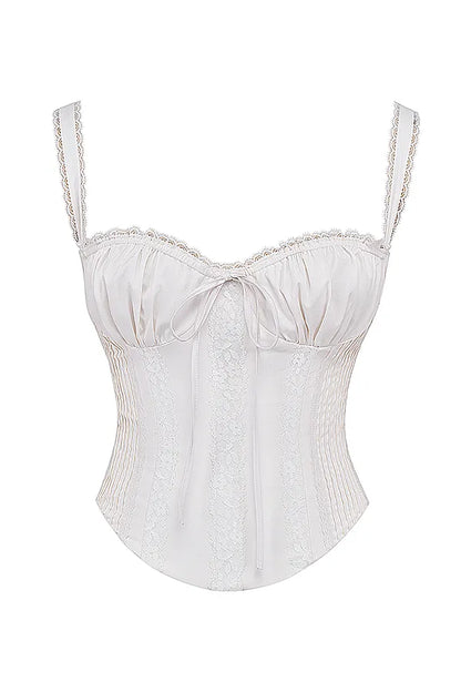 Gini White Lace Back Corset