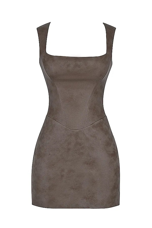 Pandora Mocha Corset Mini Dress