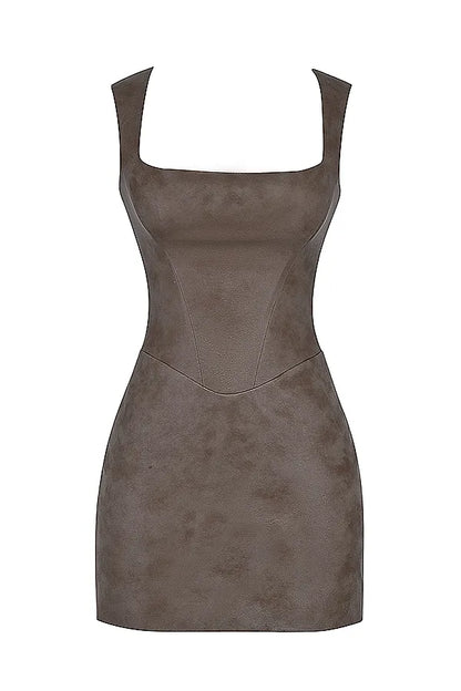 Pandora Mocha Corset Mini Dress
