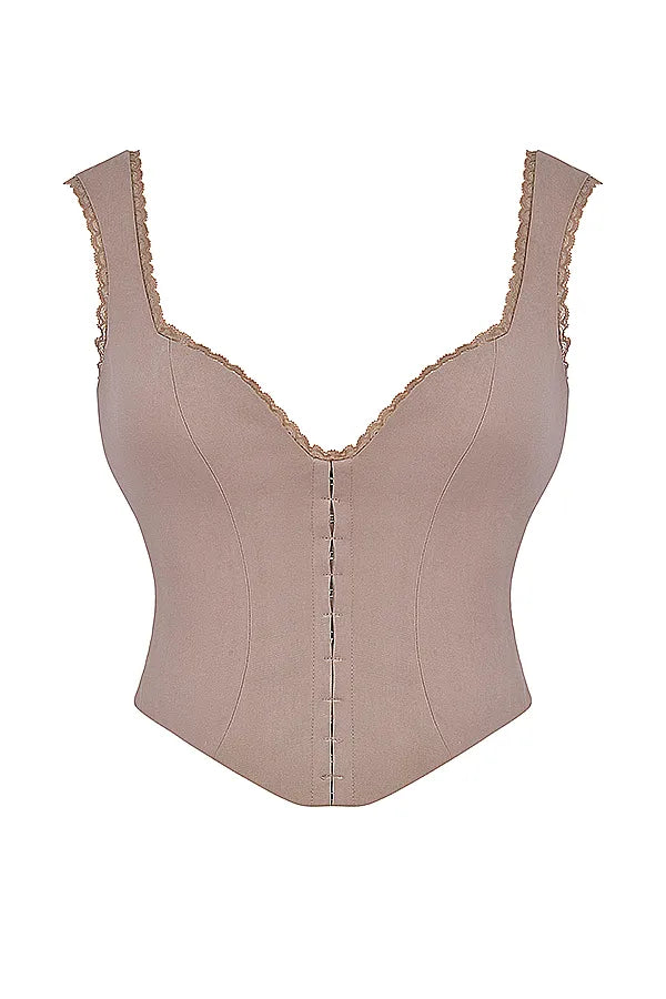 Robyn Mushroom Lace Trim Corset