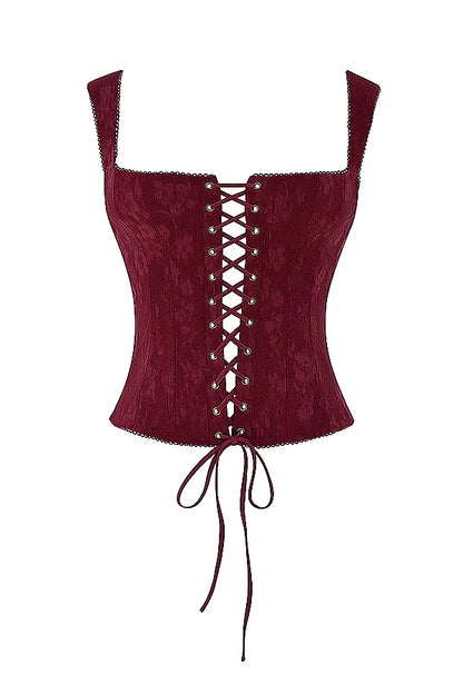 Parisa Merlot Floral Corset