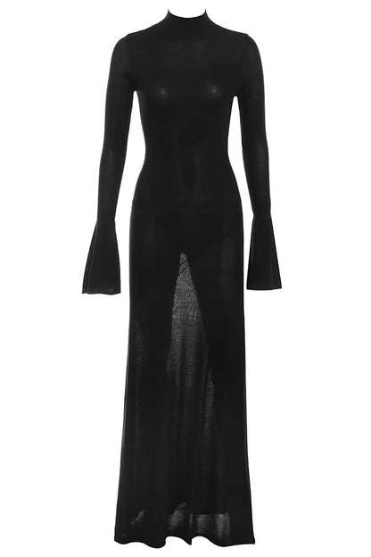 Sancha Black Knit Maxi Dress