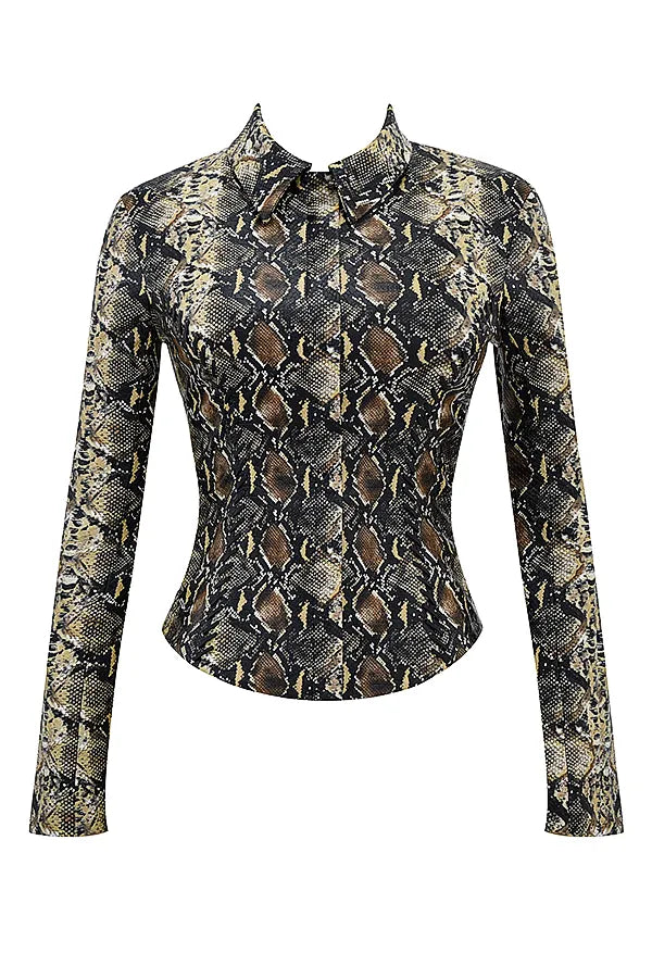 Vani Snake Print Fitted Jacket
