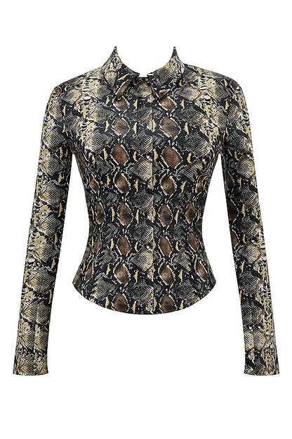 Vani Snake Print Fitted Jacket