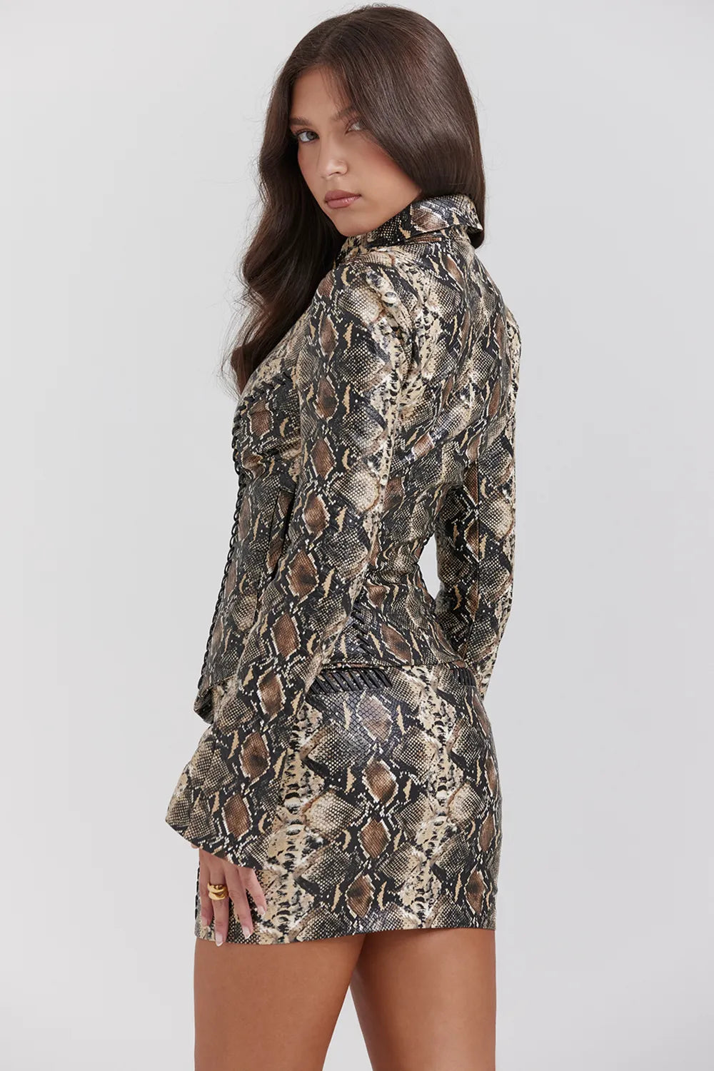 Vani Snake Print Fitted Jacket