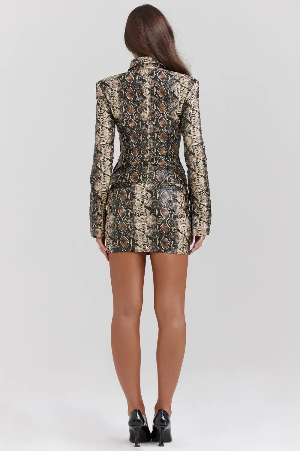 Vani Snake Print Fitted Jacket