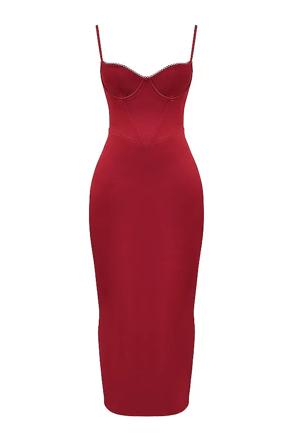 Stefania Ruby Corset Maxi Dress